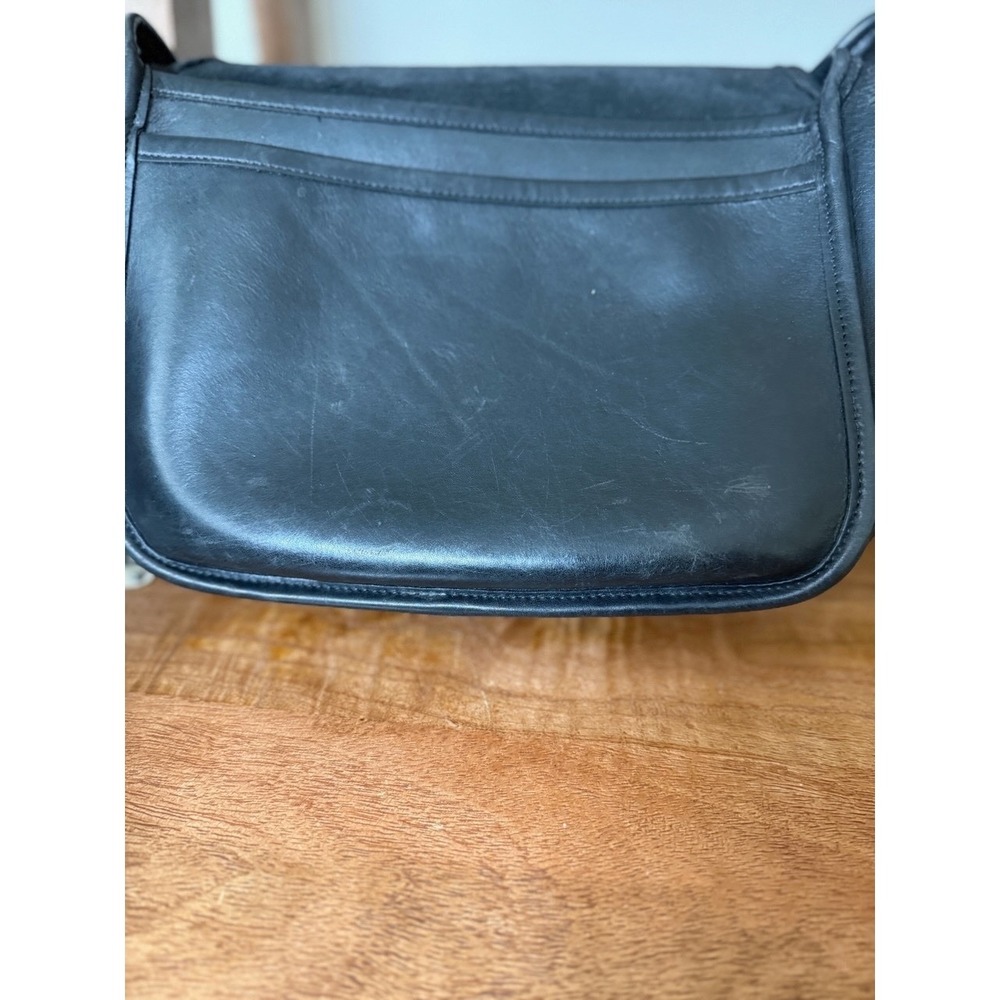Vintage Coach 9170 Black Leather Shoulder Bag Saddle Classic Pouch Boho 90's - Picture 16 of 16